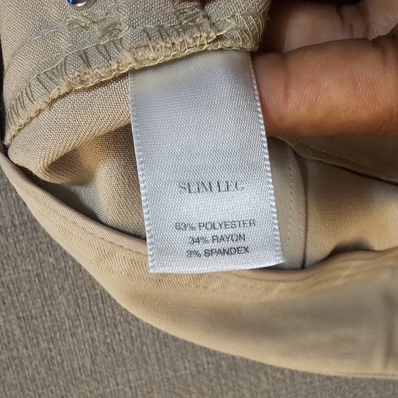 White House Black Market Tan Khaki Slim Leg Office Work Dress Pants Size 6S - Picture 6 of 8
